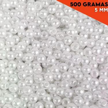 Imagem de Pérola ABS Inteira Com Furo Para Artesanato Pacote Com 500 Gramas - NY