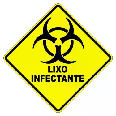Imagem de Adesivo Lixo Infectante 1 Unidade 20X20Cm Amarelo
