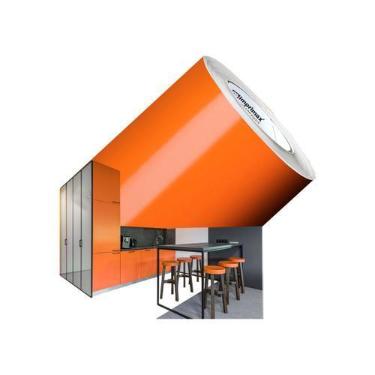 Imagem de vinil adesivo envelopamento 5Mx50cm Laranja Adherent Contact - Marca I