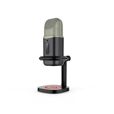 Imagem de Microfone Gamer Redragon Echowave RGB Preto Condensador com Pedestal de Mesa USB Tipo-C Diafragma Duplo GM305