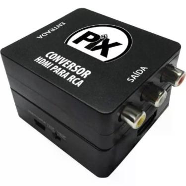 Imagem de Conversor Hdmi para Rca Pix para Áudio e Vídeo com Entrada 1 Hdmi Saída Av 3 Vias Plug And Play Preto