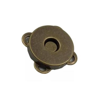 Imagem de Kit 5 Botão Imantado Magnético Fecho P/ Bolsa cor Ouro Velho 14mm Imã 