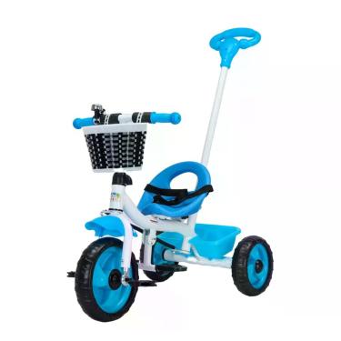 Imagem de Triciclo Infantil Passeio Com Empurrador 3 Rodas - Baby Style, Azul, 2