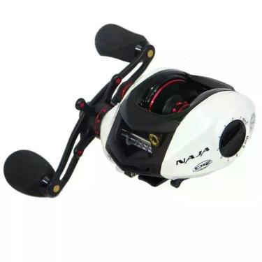 Imagem de Carretilha para Pesca Maruri Naja 10R 10 Rolamentos Duplo Sistema de Freio Branco Maruri Fishing