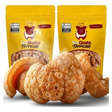 Imagem de Kit 2x Pacote Torresmo Tira Gosto 650g - Pré-pronto Na Banha