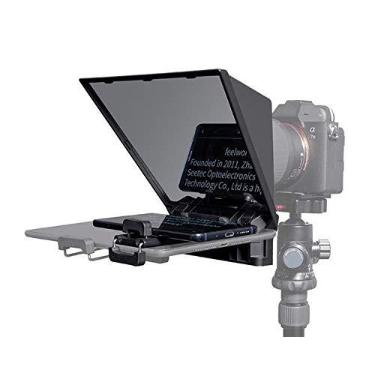 Imagem de FEELWORLD Teleprompters TP2 para iPad, smartphone, tablets, câmeras DSLR, aplicativo, compatível com iOS/Android, kit de teleprompter portátil com controle remoto e anéis adaptadores