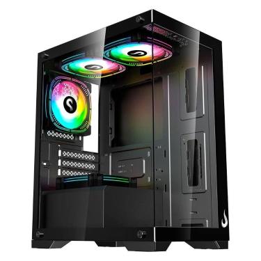 Imagem de Gabinete Gamer Rise Mode Crystal Glass 01, Mid Tower, Preto - RM-CA-CY