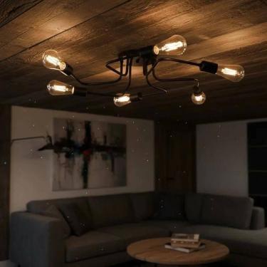 Imagem de Lustre Luminária de Teto Plafon Sputnik 6 Braços S Pendente Moderno Ho