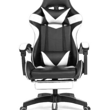 Imagem de Cadeira Gamer Ergonômica Reclinável Giratória Confortável Com Apoio de Pe Cor:Branco