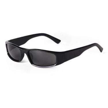 Imagem de Modne lustrzane sportowe okulary przeciwsłoneczne damskie męskie prostokątne wąskie okulary przeciwsłoneczne męskie Punk jazda na rowerze okulary przeciwsłoneczne do jazdy damskie UV400, C1, jede