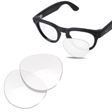 Imagem de Glintbay Lentes de óculos de sol de substituição 100% precisas para óculos de sol Ray-Ban Meta Headliner RW4009 50 mm-transparente não polarizada