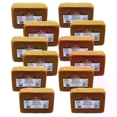 Imagem de Doce de leite tablete puro 450g doce vovo mario - kit 12 unidades