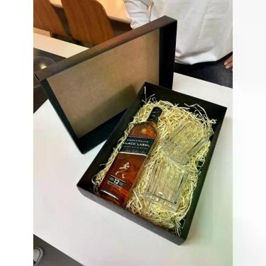 Imagem de Caixa de Presente 35x24x10 Chique Elegante Branca Kraft e Preta Organi