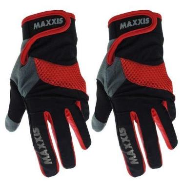 Imagem de Luva Ciclismo Maxxis Dedo Longo Smart Touch Gel Preto/Vermelho Tamanho: G