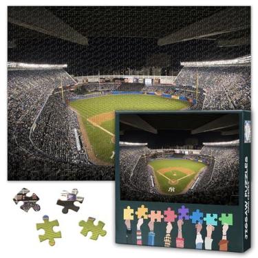 Imagem de Quebra-cabeças para adultos 1000 peças, quebra-cabeça do estádio de beisebol de Nova York, quebra-cabeça adulto para adultos, jogos divertidos educativos ou brinquedos para amigos idosos 50 x 68 cm