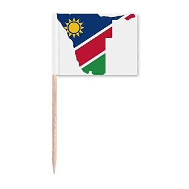 Imagem de Bandeira de palito com mapa da República da Nábia África para decoração de festa