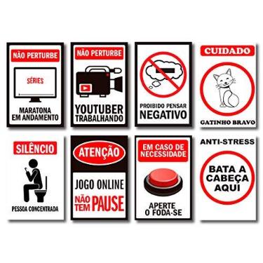 Imagem de Kit Placas Decorativas Frases Nerd Geek Mdf - 8 Placas