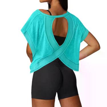 Imagem de BLUSA UNIANKIYA Top de Treino com Costas Abertas Verde Lago