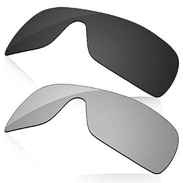 Imagem de LenzReborn Lente polarizada de substituição para óculos de sol Oakley Antix - preto escuro + cinza prateado