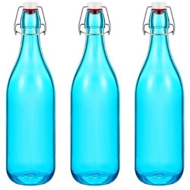 Imagem de Teenyyou 3 garrafas de vidro azul-celeste, 956,80 g hermético