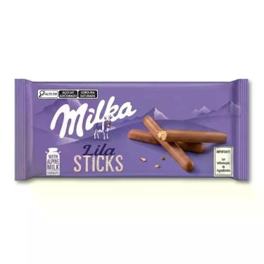 Imagem de Biscoito Lila Sticks Milka Palitos Chocolate Ao Leite 112g, Milka, Cho