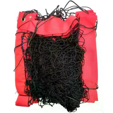 Imagem de Rede de Beach Tennis Master Lazer Malha 4x4 Fio 1mm 4 Faixas Preto e Vermelho Matrix