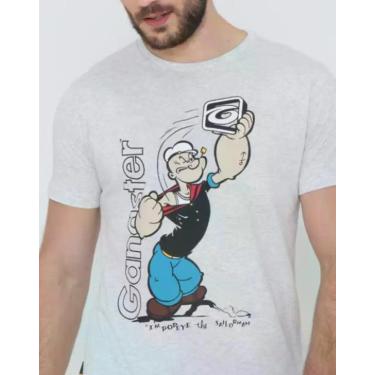 Imagem de Camiseta Masculina Popeye Personagem em Algodão Confortável Gangster, 