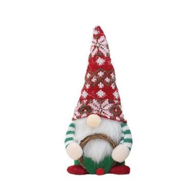 Imagem de Decoração de Natal tricotada segurando grinalda de vime anões para cozinha de fazenda bandeja em camadas 2024 Ano Novo Decorações de Gnomos de Natal