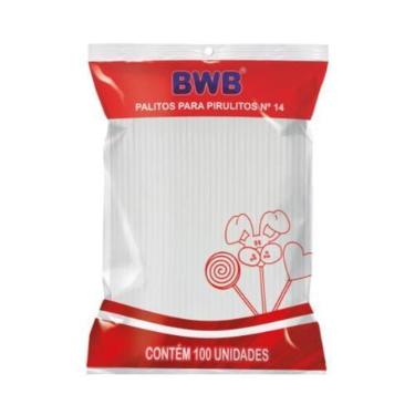 Imagem de 200 Palito para Pirulito Plástico 14cm - AAZ, Branco