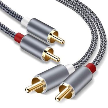 Imagem de Goalfish Cabo RCA, pacote com 2 cabos subwoofer estéreo RCA para 2 machos [som Hi-Fi, blindado] Cabo de áudio auxiliar para Home Theater, HDTV, amplificadores, sistemas Hi-Fi, alto-falantes - 1,8 m
