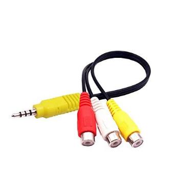 Imagem de Cabo adaptador de substituição de áudio vídeo AV composto para Samsung TV, 3 RCA para adaptador de entrada AV de 3,5 mm (apenas para Samsung TV)