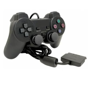 Imagem de Controle Compativel Com Play 2 Com Fio Ps2 Manete Sem Fio Cor Preto -