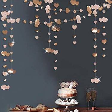 Imagem de Kit de decorações de festa de ouro de champanhe de 132 metros com papel metálico duplo para noivado, aniversário, chá de panela, casamento, Dia dos Namorados, despedida de solteira (4 pacotes)