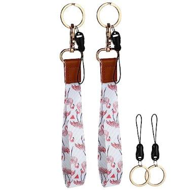 Imagem de OSALADI 2 Peças Cordão Alça De Porta-chaves Chaveiros Homens Alça De Pulso Para Chaves De Mão De Pulso Colhedores De Cinta Celular Pulseira Cara Poliéster