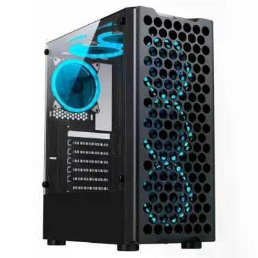 Imagem de Gabinete Gamer X5 Glass ARGB Black ATX M-ATX Vidro Metal Plástico LED ARGB Preto Rise Mode