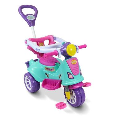 Imagem de Triciclo Infantil De Passeio E Pedal Andador Avespa Pink Rosa Maral, R