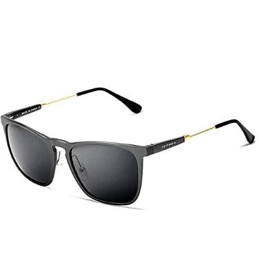 Imagem de Óculos de Sol Masculino e Feminino Veithdia Quadrado Retro Alumínio Polarizado com Proteção Uv400 (C3)