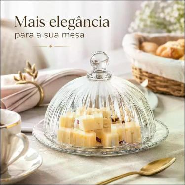 Imagem de Mini Porta Queijo E Doces Milano 14cm De Vidro Com Tampa - KeHome