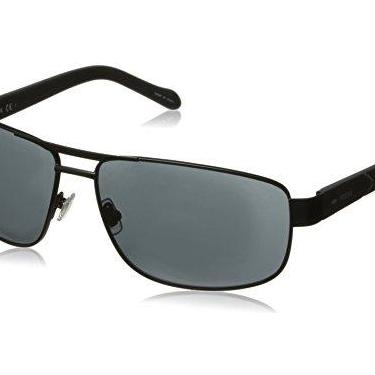 Imagem de Fossil Óculos de sol masculinos retangulares Fos3060s, Preto fosco/cinza, 63 mm