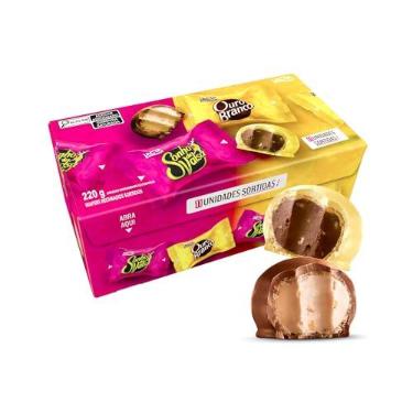 Imagem de Caixa de Bombons Sortidos Sonho de Valsa e Ouro Branco, 220g