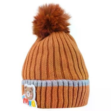 Imagem de Touca Gorro Infantil Marrom Ursinho Tamanho único