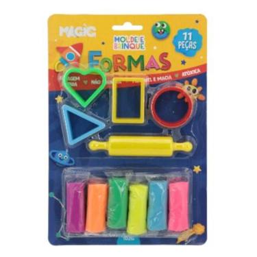 Imagem de Massinha de Modelar Criativa, Formas, 11 Peças, Molde E Brinque, Magic Kids