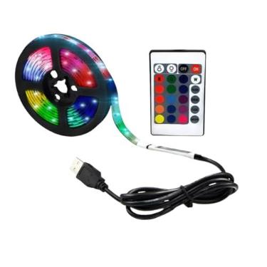 Imagem de Fita Led 5050 Rgb Controle Remoto 2metros 5v Usb Para Televisão Computador Carro