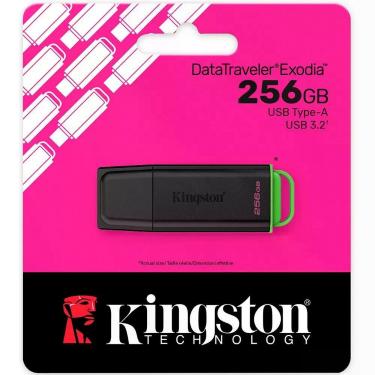 Imagem de Pendrive Kingston Exodia 256GB Alta Velocidade USB 3.2 Preto DTXG2-256GB