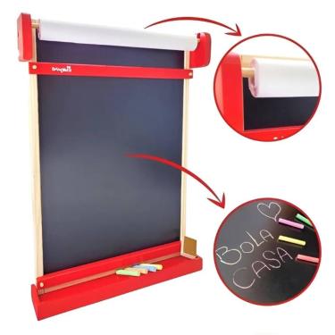 Imagem de Lousa Infantil De Parede Quadro Negro Giz E Papel Educativa Cor Outro 