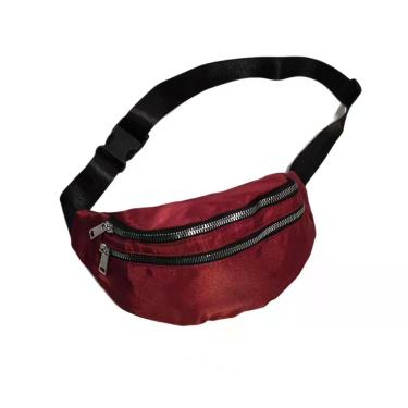 Imagem de Pochete Celular Bolsa Academia Cintura 2 Compartimentos Vinho