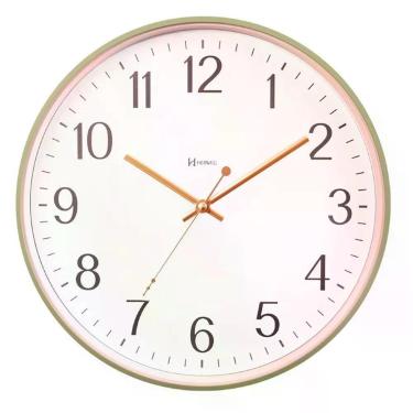 Imagem de Relógio Parede Herweg Vidro 34,6cm Silencioso Verde 6868 Verde Claro - Verde Claro
