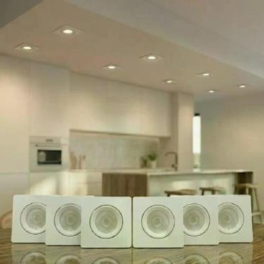 Imagem de Spot LED Quadrado Embutir 03 watts Bivolt 6400K Branco Frio Kit com 6 