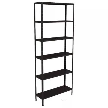 Imagem de Estante EAF013 Moderno 6 Prateleiras 6 Nichos Aço Preto Elite Aço