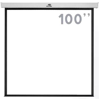 Imagem de Tela de Projeção Retrátil Sumay F002 para Apresentações com Área Visual 180X180CM e Película MATTE-WHITE